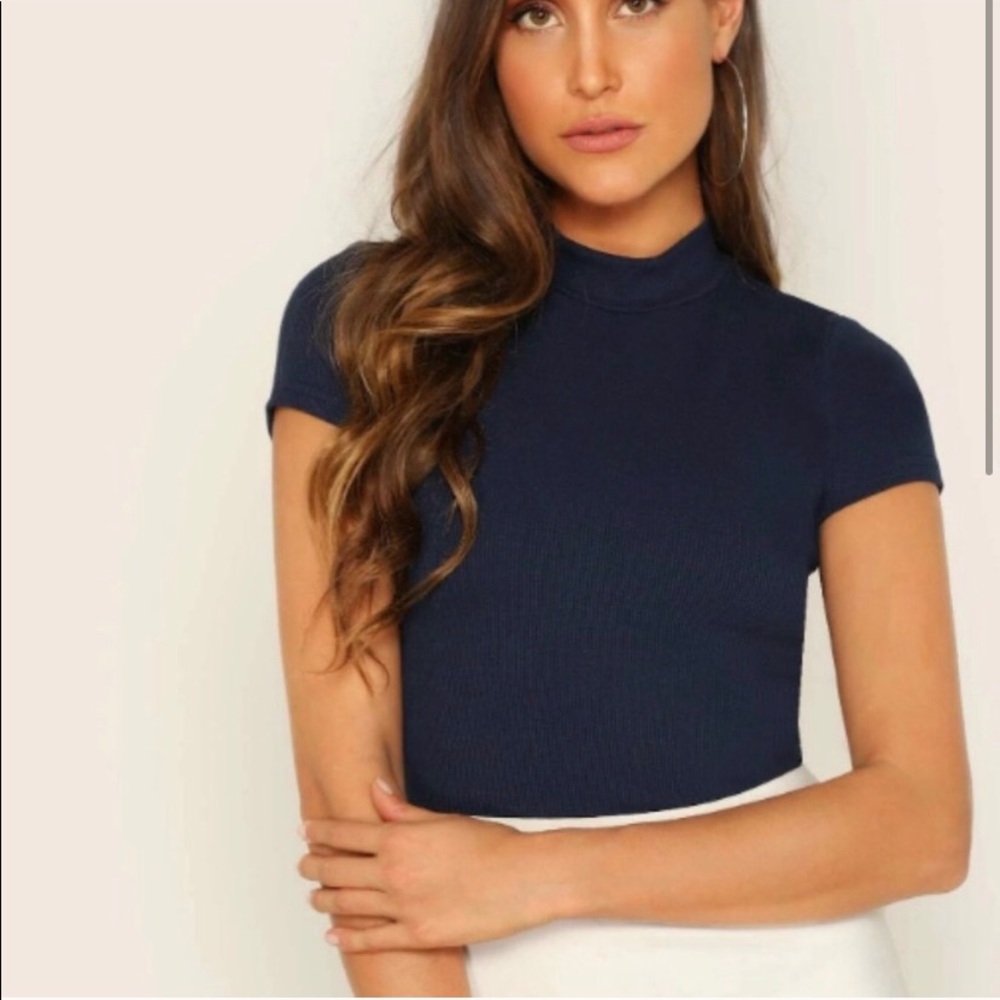 Short sleeve turtleneck top